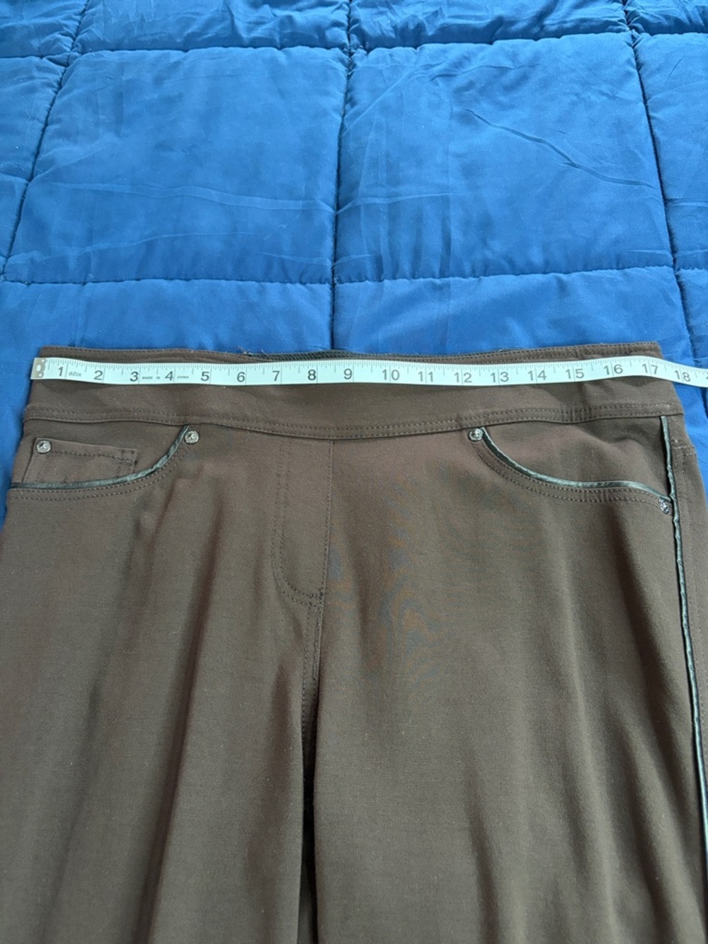 Women's Dark Brown Skinny Ponte Pull-On Pants - Picture 6 of 13